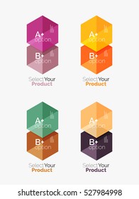 Vector set of geometric paper business infographics layouts