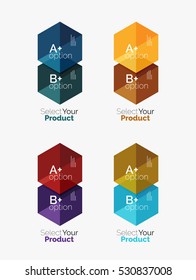 Conjunto de vectores de diseños de infografías de negocios de papel geométrico