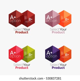 Conjunto de vectores de diseños de infografías de negocios de papel geométrico