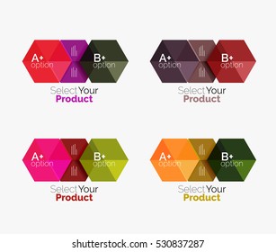 Infografiken-Layouts für das Geschäft mit geometrischem Papier in Vektorgrafiken