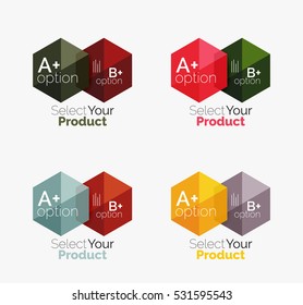 Vector set of geometric paper business infographics layouts