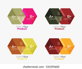 Vector set of geometric paper business infographics layouts