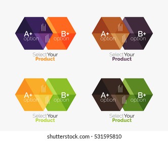 Vector set of geometric paper business infographics layouts