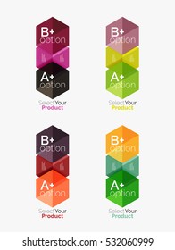 Vector set of geometric paper business infographics layouts