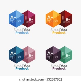 Vector set of geometric paper business infographics layouts