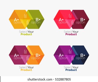 Vector set of geometric paper business infographics layouts