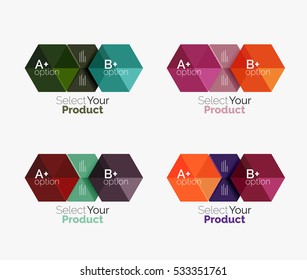 Conjunto de vectores de diseños de infografías de negocios de papel geométrico