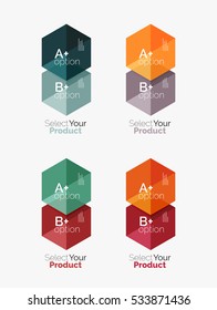 Vector set of geometric paper business infographics layouts