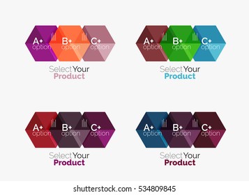 Vector set of geometric paper business infographics layouts
