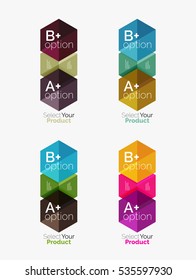 Conjunto de vectores de diseños de infografías de negocios de papel geométrico