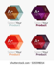 Vector set of geometric paper business infographics layouts