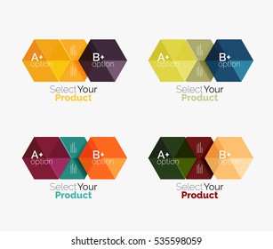 Vector set of geometric paper business infographics layouts