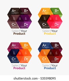 Vector set of geometric paper business infographics layouts