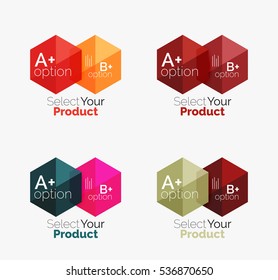 Vector set of geometric paper business infographics layouts