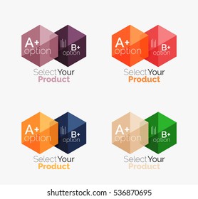 Conjunto de vectores de diseños de infografías de negocios de papel geométrico