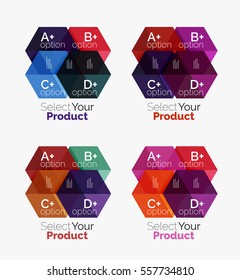 Vector set of geometric paper business infographics layouts