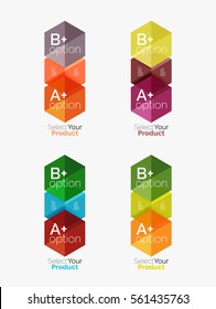 Vector set of geometric paper business infographics layouts