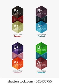 Vector set of geometric paper business infographics layouts