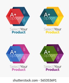 Vector set of geometric paper business infographics layouts