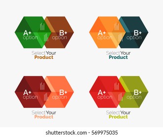 Vector set of geometric paper business infographics layouts
