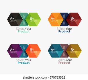 Vector set of geometric paper business infographics layouts