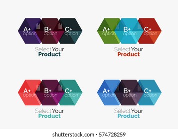 Vector set of geometric paper business infographics layouts