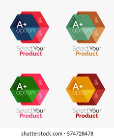 Conjunto de vectores de diseños de infografías de negocios de papel geométrico