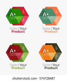 Vector set of geometric paper business infographics layouts