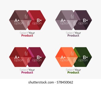 Vector set of geometric paper business infographics layouts