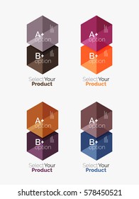 Conjunto de vectores de diseños de infografías de negocios de papel geométrico