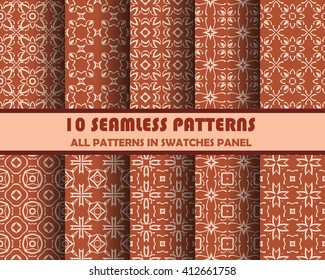 vector set of geometric seamless patterns for design. 