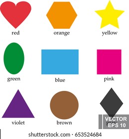 Vector Set Geometric Shapes Different Colors Stock Vector (Royalty Free ...