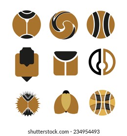 vector set of geometric style logo icon