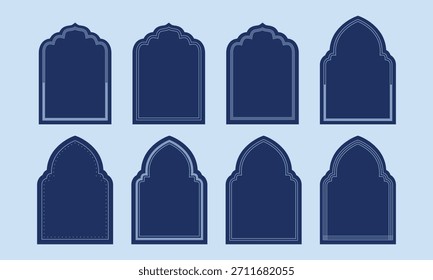 Vektorsatz des geometrischen Bogenrahmens für Hochzeitseinladung