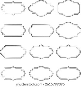 Vector set of geometrical grunge banner and label elements