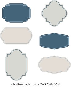 Vector set of geometrical label shapes for wedding and invitation card