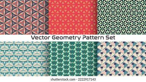 Vector set of Geometry Patterns. Colorful and innovative background. Abstract geometric texture design. Vector illustration