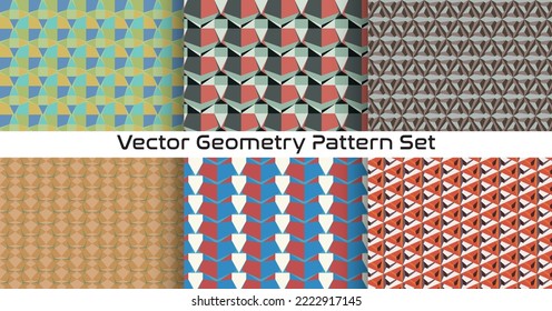 Vector set of Geometry Patterns. Colorful and innovative background. Abstract geometric texture design. Vector illustration