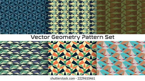 Vector set of Geometry Patterns. Colorful and innovative background. Abstract geometric texture design. Vector illustration