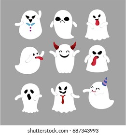 Vector set of ghost for Halloween