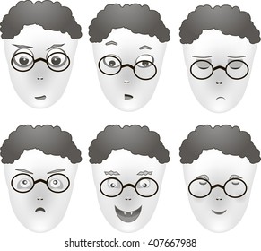 Vector set of ghost smile 