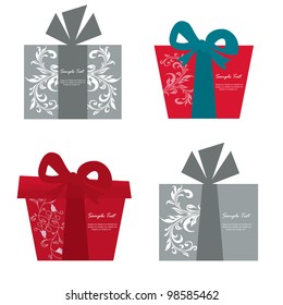 Vector set of gift box cards