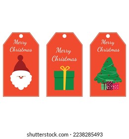 Vektor mit einer Reihe von Geschenkanhängern Frohe Weihnachten und glückliches neues Jahr.