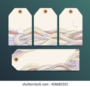 Vector set gift tags, stickers and labels. Template for Greeting Scrapbooking, Congratulations, Invitations, Planner, Diary, Notes.