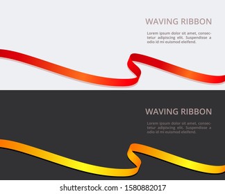 Vector set of gift vouchers with red and golden ribbons. Elegant template for online shopping, holiday gift card, greeting, invitation, coupon or certificate. Flyer template for advertising, business
