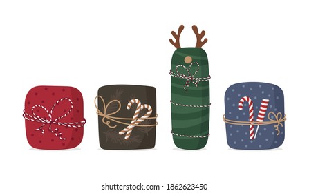 Vector set of gifts box. Christmas presents isolated on white background