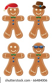 vector set of gingerbread cookies