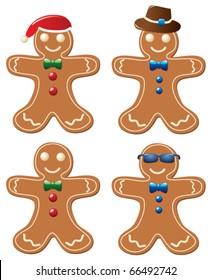 vector set of gingerbread cookies