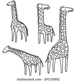 vector set of giraffe