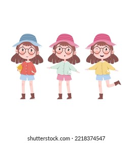 Personajes de Vector Set of Girl